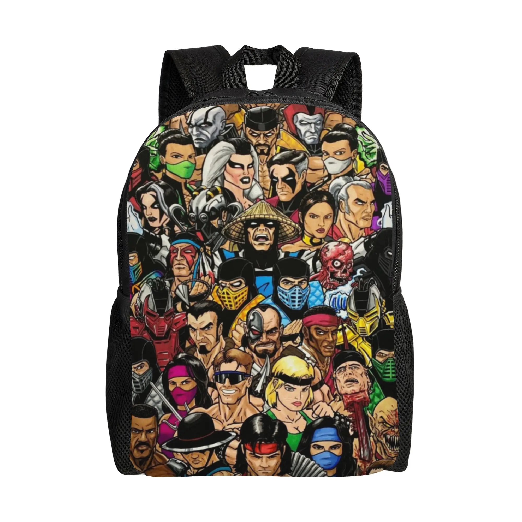 Mochila Retro de Mortal Kombat para Hombres y Mujeres, Mochila Escolar, Sub Zero, Scorpion, Bolsa de Lona para Laptop, para Actividades al Aire Libre