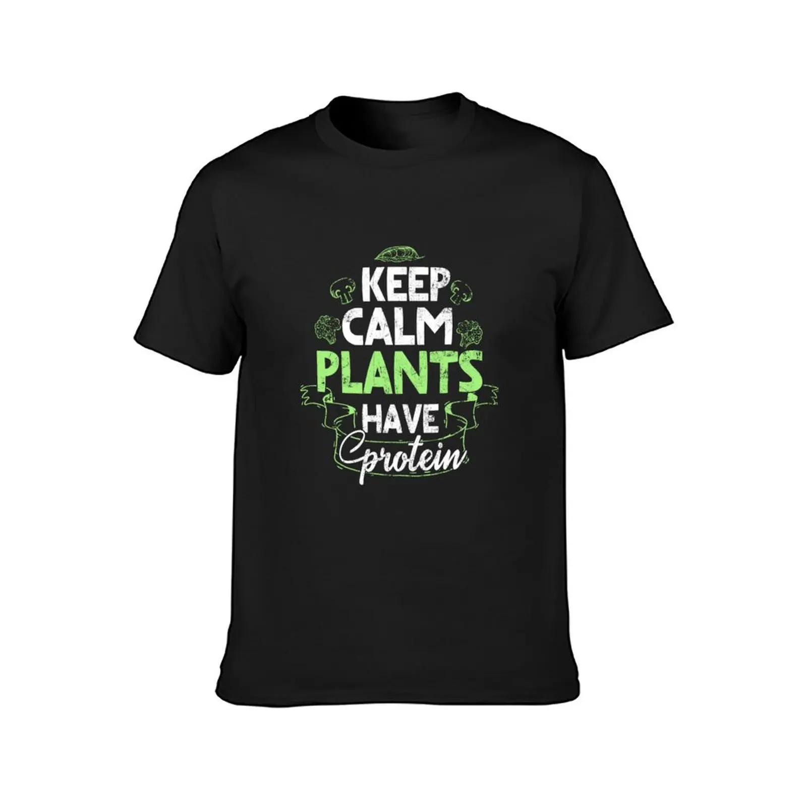 KEEP CALM PLANTS HAVE PROTEIN PLANT BASED FUNNY VEGAN T-Shirt kawaii clothes shirts graphic tees T-shirts for men cotton