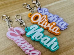 DHQH Annual New Wholesale Personalized Name Acrylic Keychain Customized Acrylic Name Label Daily Accessories Christmas Gift