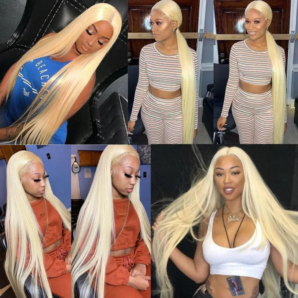 Straight Human Hair Wigs 613 Hd Lace Frontal Wig 13X6 Blonde 13X4 Lace Front Wigs 250 Density 40 Inch Brazilian For Black Women view 5