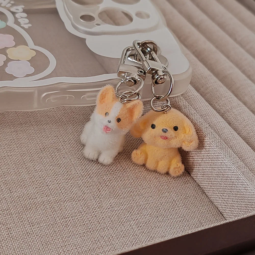 2 قطعة الأوروبية والأمريكية المخملية كاواي الكلب مفتاح سلسلة سيارة كيرينغ الكورية حقيبة الهاتف قلادة حفلة هدية لصديق الأسرة عاشق