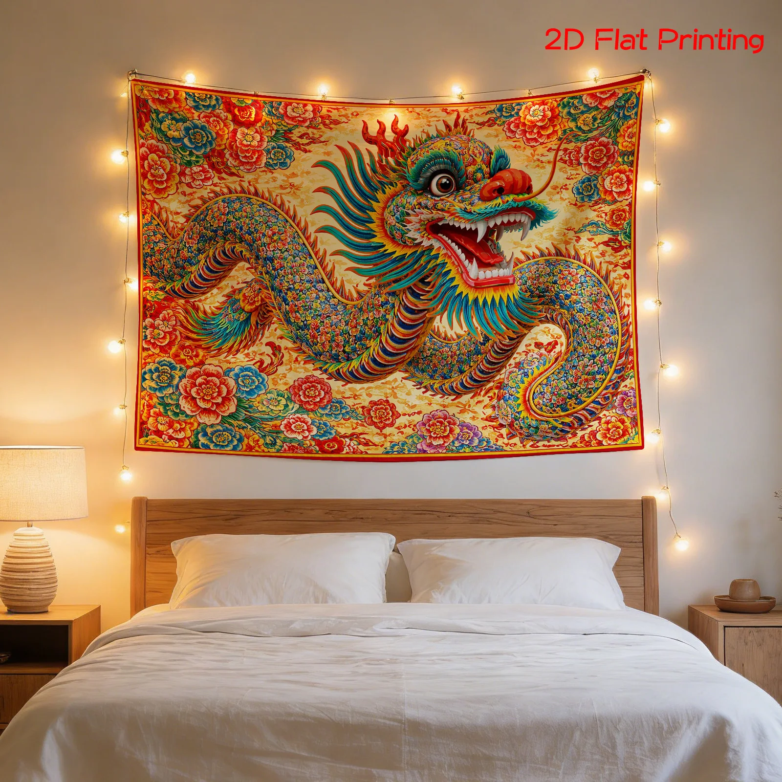 Luxurious Asian Dragon Tapestry Wall Hanging Bohemian Boho Mural Art Ethnic Decor Print for Bedroom Living Room Home Accent
