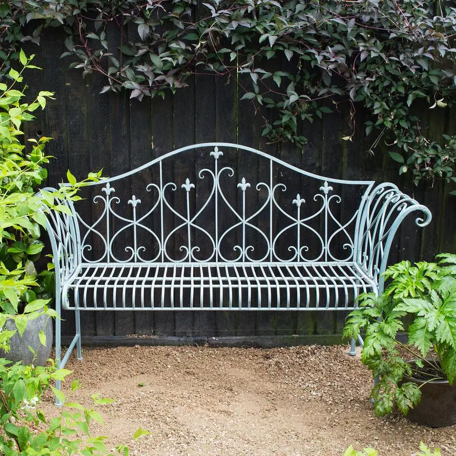Wrought Iron Double Seat Love Seat Bench for Intimate Outdoor Spaces Garden Ornament