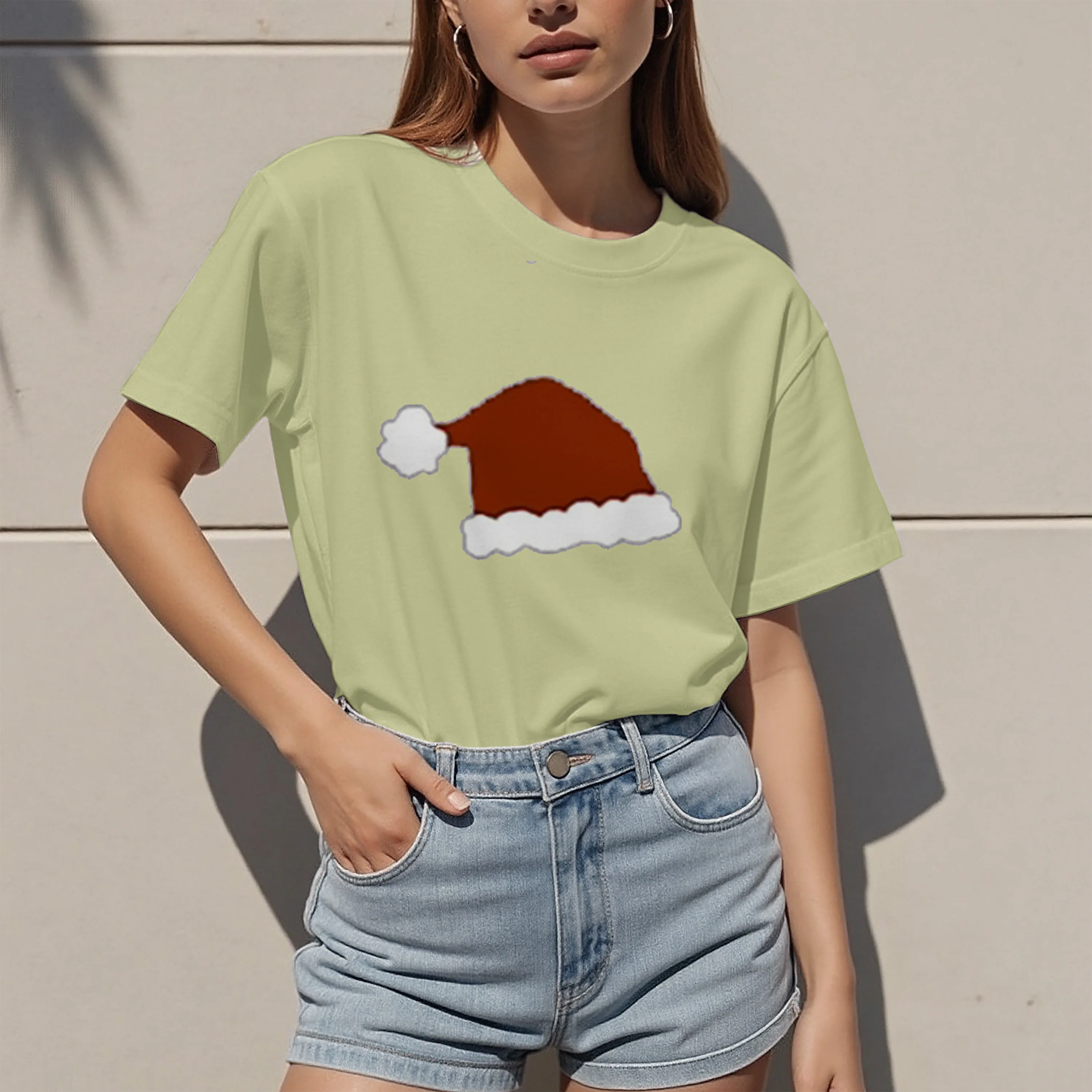 여성용 통기성 폴리에스터 반팔 티셔츠, 클래식한 디자인, 출퇴근이나 데이트에 착용하기 쉽습니다.