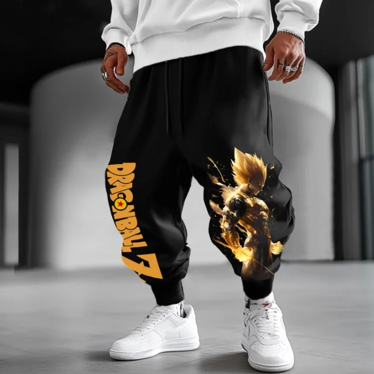 

Dragon Ball Z Men's Autumn and Winter Sweatpants Street Suit Super Saiyan Tattoo Daily Casual Anime Fans