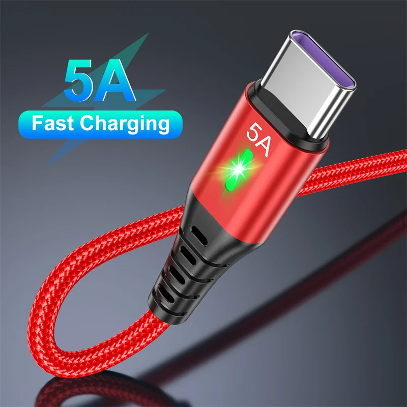 Lovebay Fast Charge 5A USB Type C Cable For Samsung S20 S9 S8 Xiaomi 12 Pro Poco Huawei Mobile Phone Charging Wire Data Cable