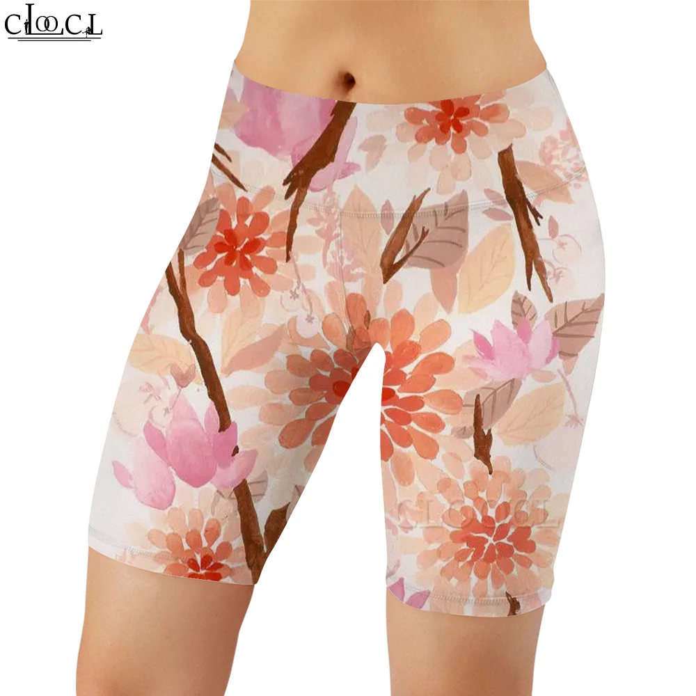 

CLOOCL Fashion Workout Women Legging Art Illustration Pink Flowers Print Casual Women Sexy Gym Sweatpants for Female