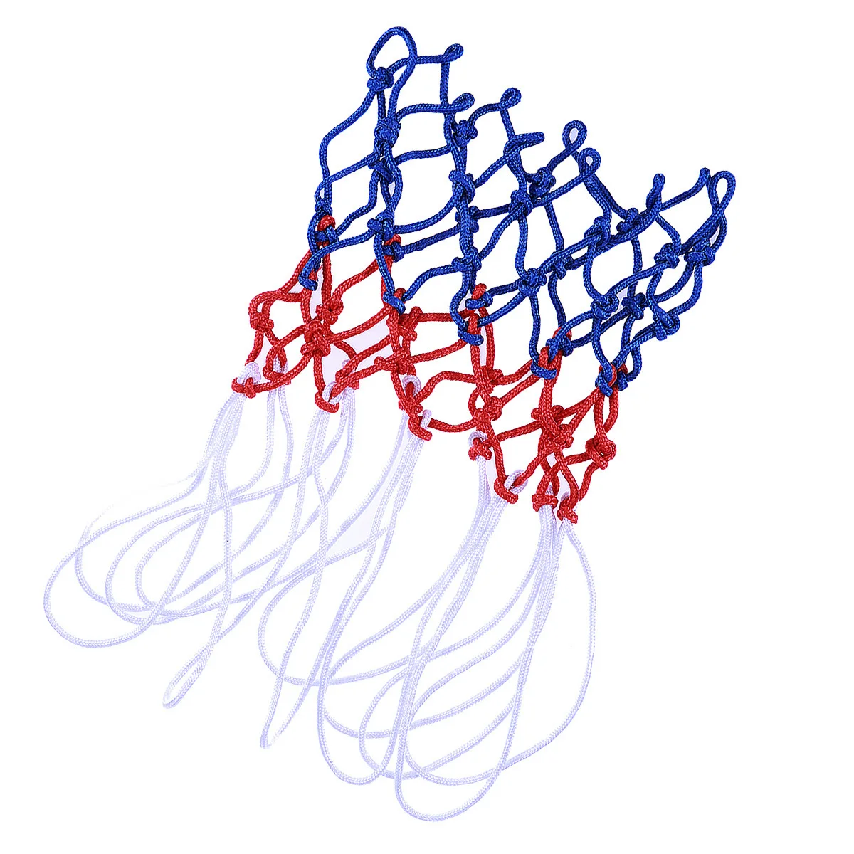 شبكة كرة سلة مضفرة بحجم رسمي، مادة متينة، شبكة كرة سلة متعددة الألوان للاستخدام الداخلي والخارجي يدوم طويلاً
