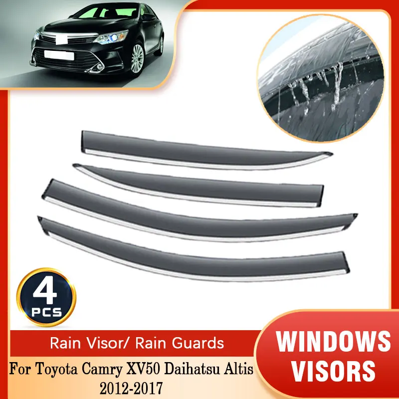 For Toyota Camry XV50 Daihatsu Altis 2012~2017 Rain Sun Windows Visor Car Windshield Deflectors Guards Cover Trim Accessories