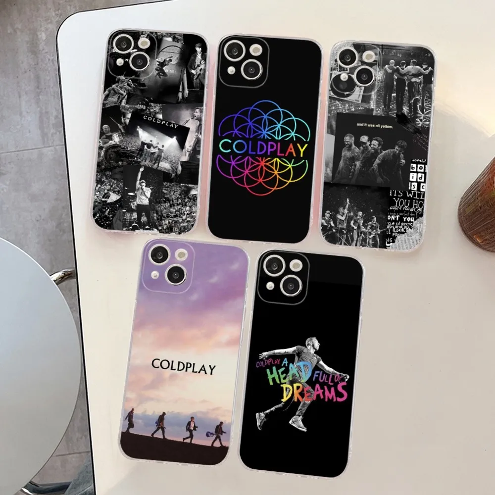 R-Rock C-Coldplay Phone Case Silicone Soft for iphone 14 13 12 11 Pro Mini XS MAX 8 7 6 Plus X XS XR Cover