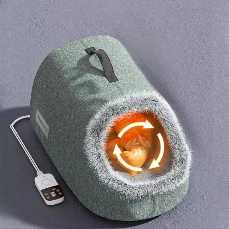 

Электрическое одеяло-лежанка POPO для кошек: зимнее, теплое, съемное, мягкое, комфортное, с постоянной температурой, для котят, уютная палатка-пещера для питомцев