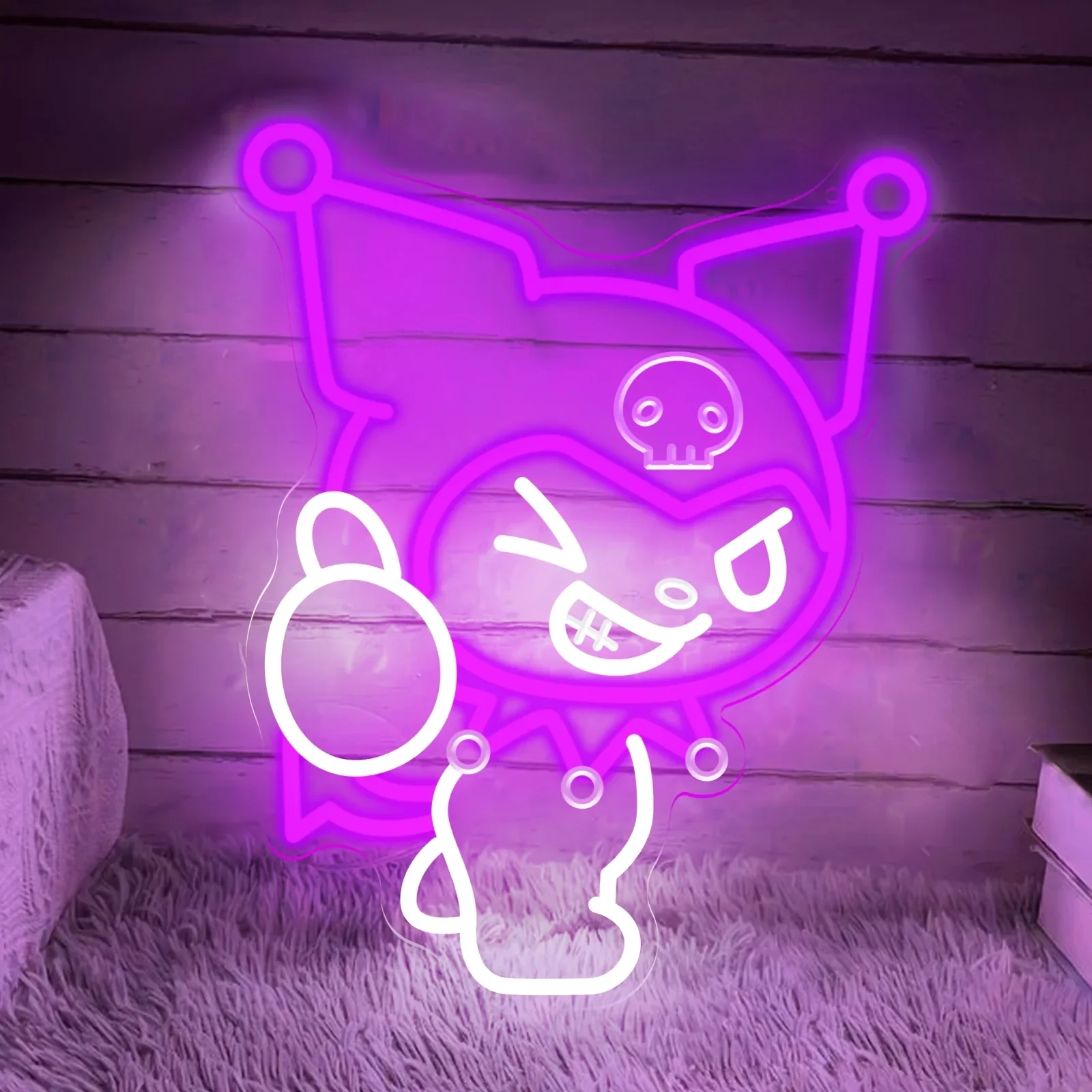 

Неоновая вывеска Куроми с USB-питанием, регулируемая, ночник Sanrio, подарок для подруг, девочек, для спальни, вечеринки, декора стен, клуба, фонового оформления