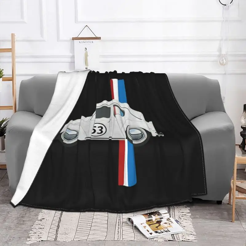 Classic Vintage Car Oldtimer 53 Bug Buggy Beetle Herbie Blanket Fluffy Coral Fleece Camping Blanket