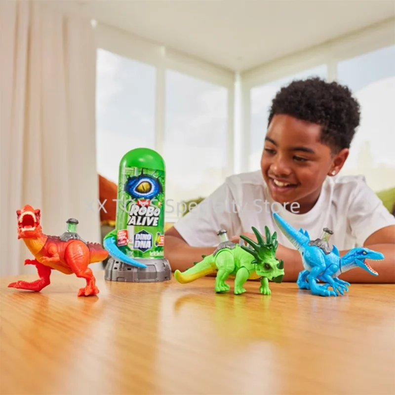 ZURU Robo Alive Dino DNA Series Dinosaur Playset Tyrannosaurus Rex Ceratopsian Velociraptor Boys Treasure Hunt Surprise Toys