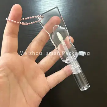 50 ks prázdných roztomilých průhledných tub ve tvaru zubní pasty, lesk na rty, make-up, kostka ledu, balení lesku na rty s otvorem pro klíčenku 2ml 6 nejlepší prodej prázdné tuby zubní pasty - №6