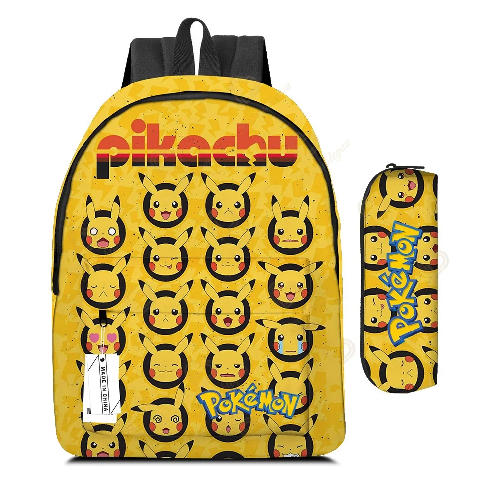 2 stks/set Anime Pikachu Pokemon Afdrukken Rugzak School Pikachu Jongens Meisjes Mode Laptop Grote Capaciteit Schooltas voor Geschenken
