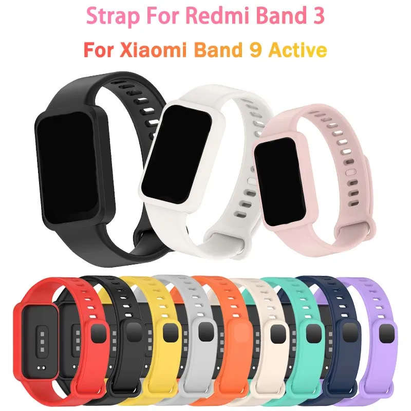 Silicone Strap for Mi Band 9 Active / Redmi Band 3 Wristband Smartwatch Bracelet Wrist Straps Redmi Band 3 Watchband Accessories