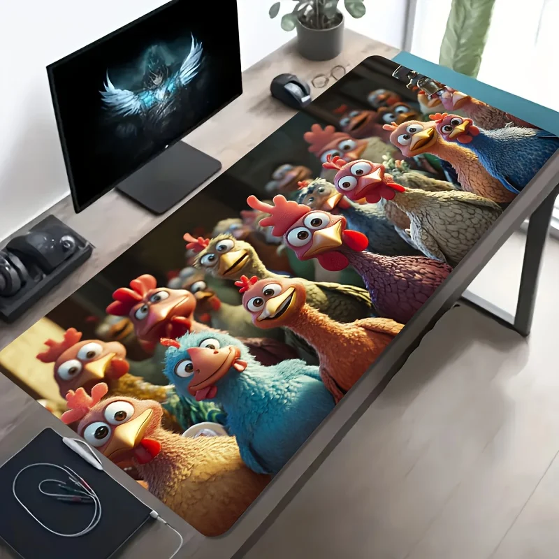 CIFBUY Large Gaming Mouse Pad, Colorful Cartoon Chicken Pattern Desk Mat for Office Home Workstation Accessories