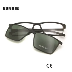 Ultra Light Women' Eye Glasses With Magnetic Clip On Sunglasses TR90 Polarized Square Sun Glasses For Men UV400 oculos