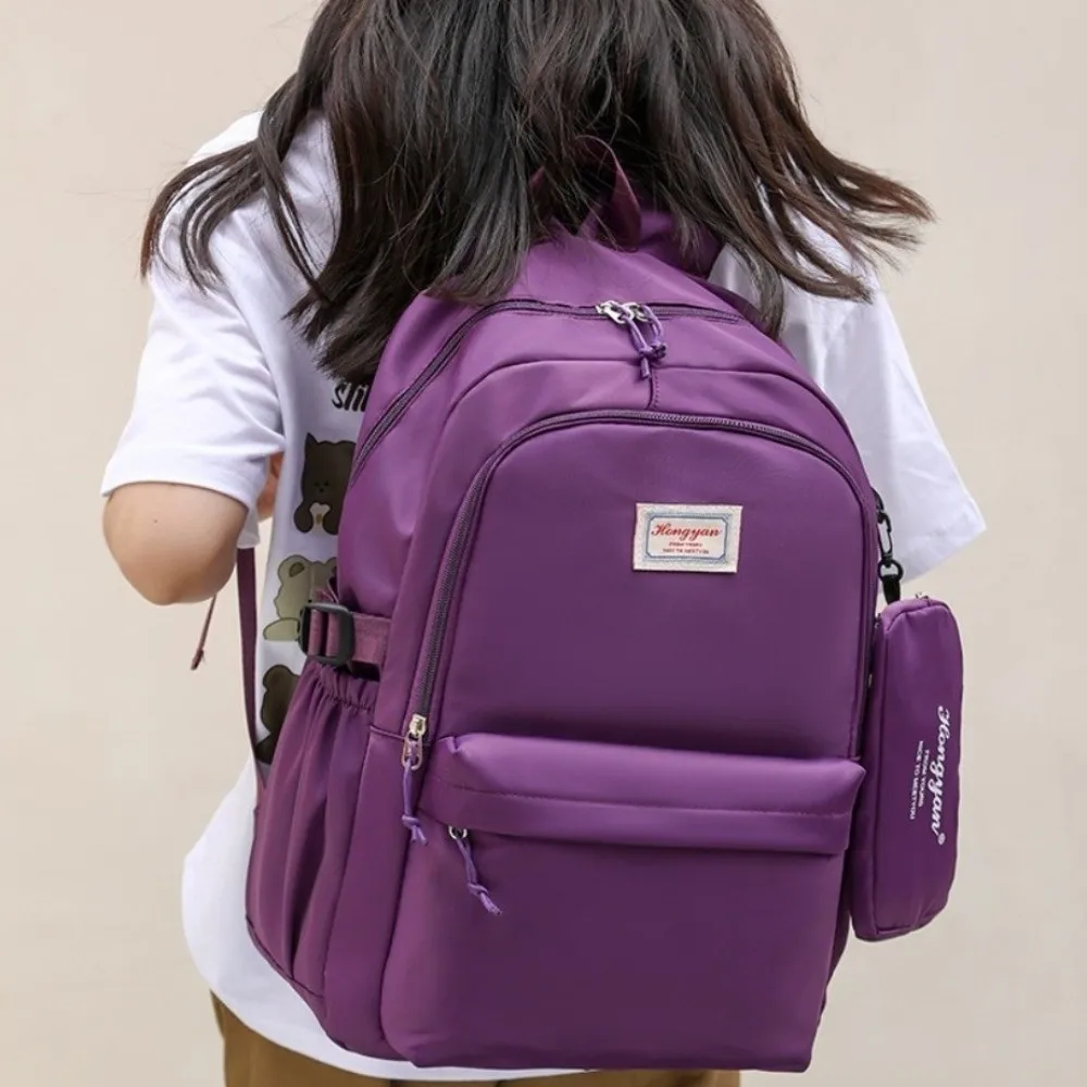 

Simple Oxford Cloth Backpack Large Capacity 2 in 1 Book Bag Breathable Multifunction School Rucksack Students