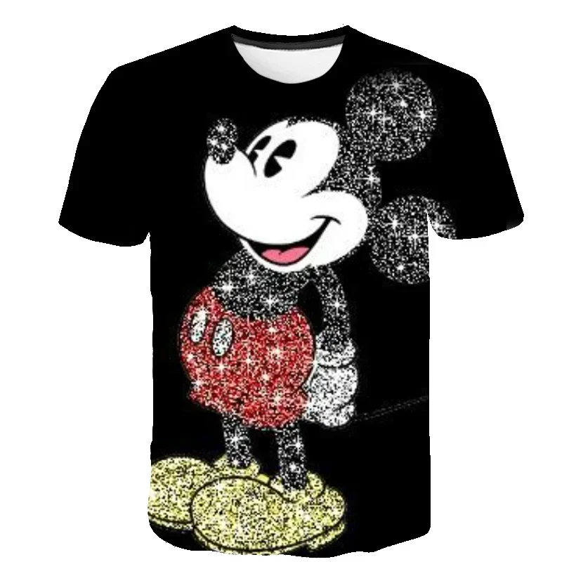 Disney cartoon Mickey Mouse 3D printed short sleeve casual summer kids quick drying Breathable street T-shirt top