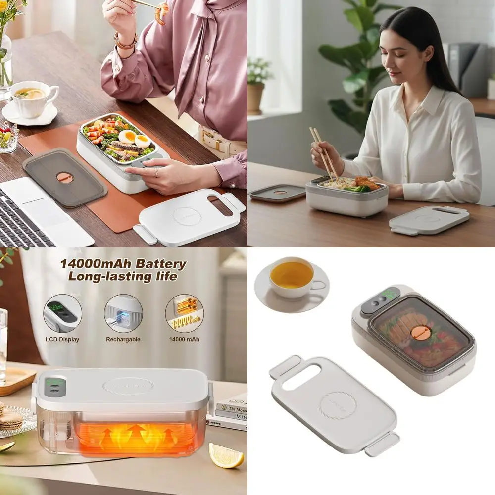 

Портативный электрический ланч-бокс на 1 л с аккумулятором 14000 мАч, автоматическое подогревание для взрослых в дороге