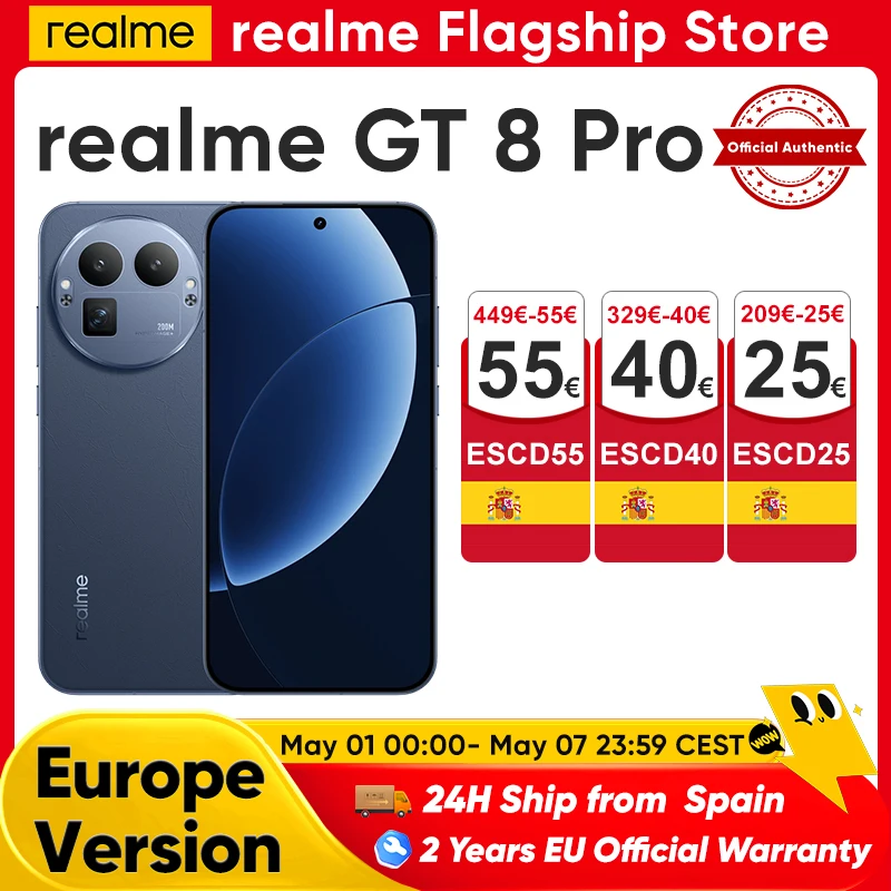 realme GT 8 Pro 2026 Neues Smartphone 5g Globale Version Snapdragon 8 Elite Gen 5 200 MP Ultra-Kamera 7000 mAh 50 W kabelloses Laden