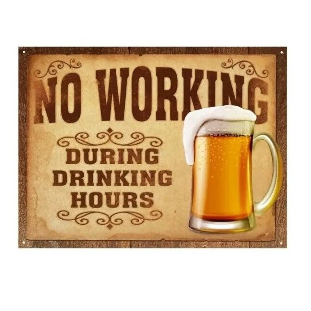 

LUXBEERCHILL "No Work Beer Sign" Premium Metal Art | Brew Wit Decor for Breweries, Galleries & Beer Aficionados