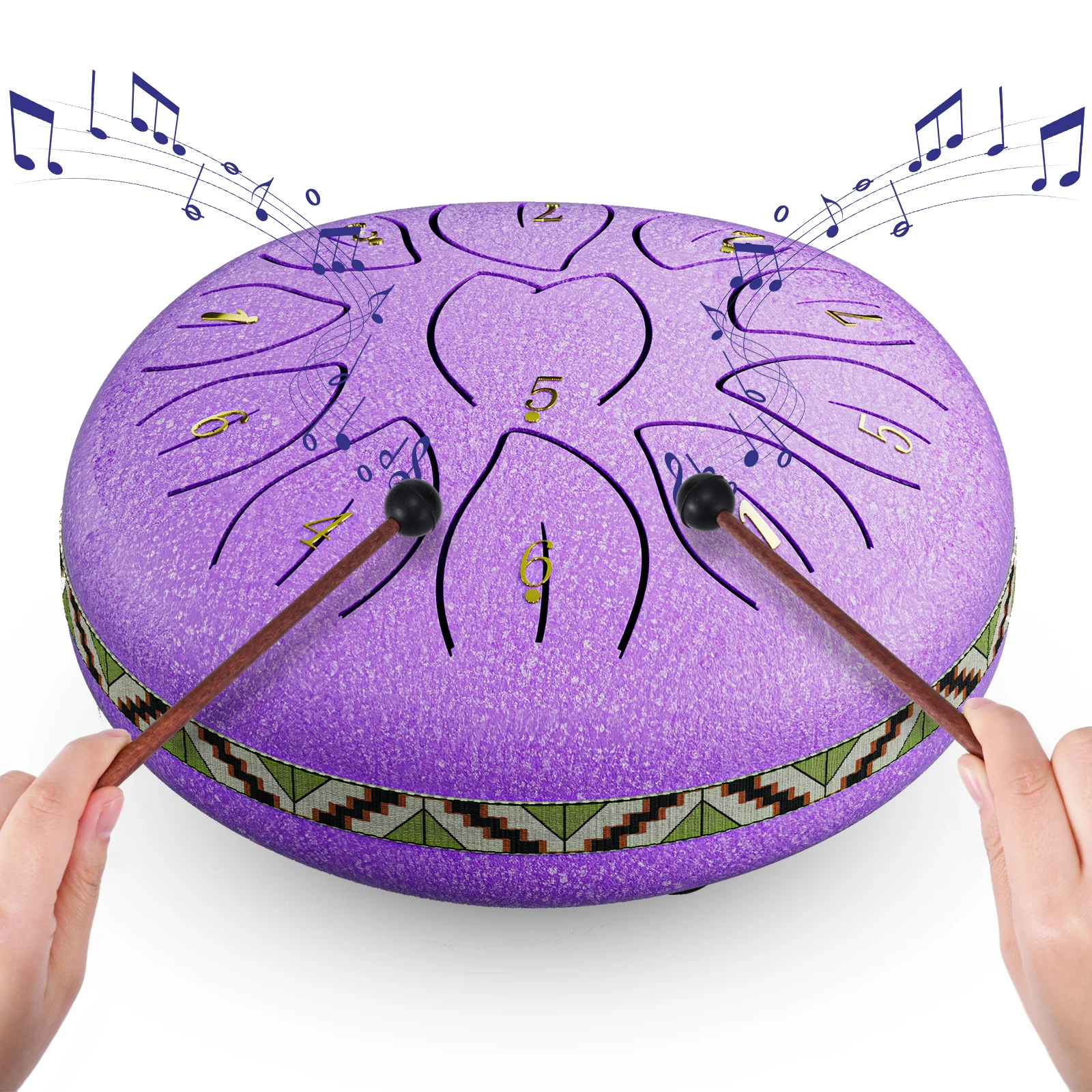 Tambour à langue en acier de 6 pouces, 11 notes, instrument de musique Handpan, instrument de percussion pour la méditation, le yoga, la musique et la guérison sonore