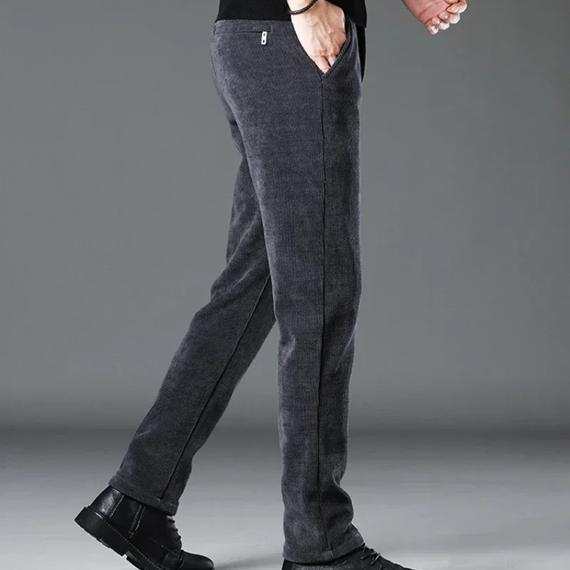 2024 primavera e autunno inverno nuova moda High-end Boao Fleece Slim All Match pantaloni Casual a gamba dritta piccola