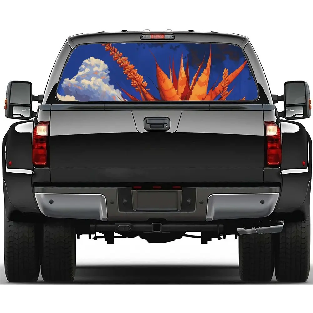 

Aloe against Azure Sky Car Rear Window Vinyl Wraps, Waterproof Self-adhesive Car Vinyl Wraps, Surface Protection, Personalized A