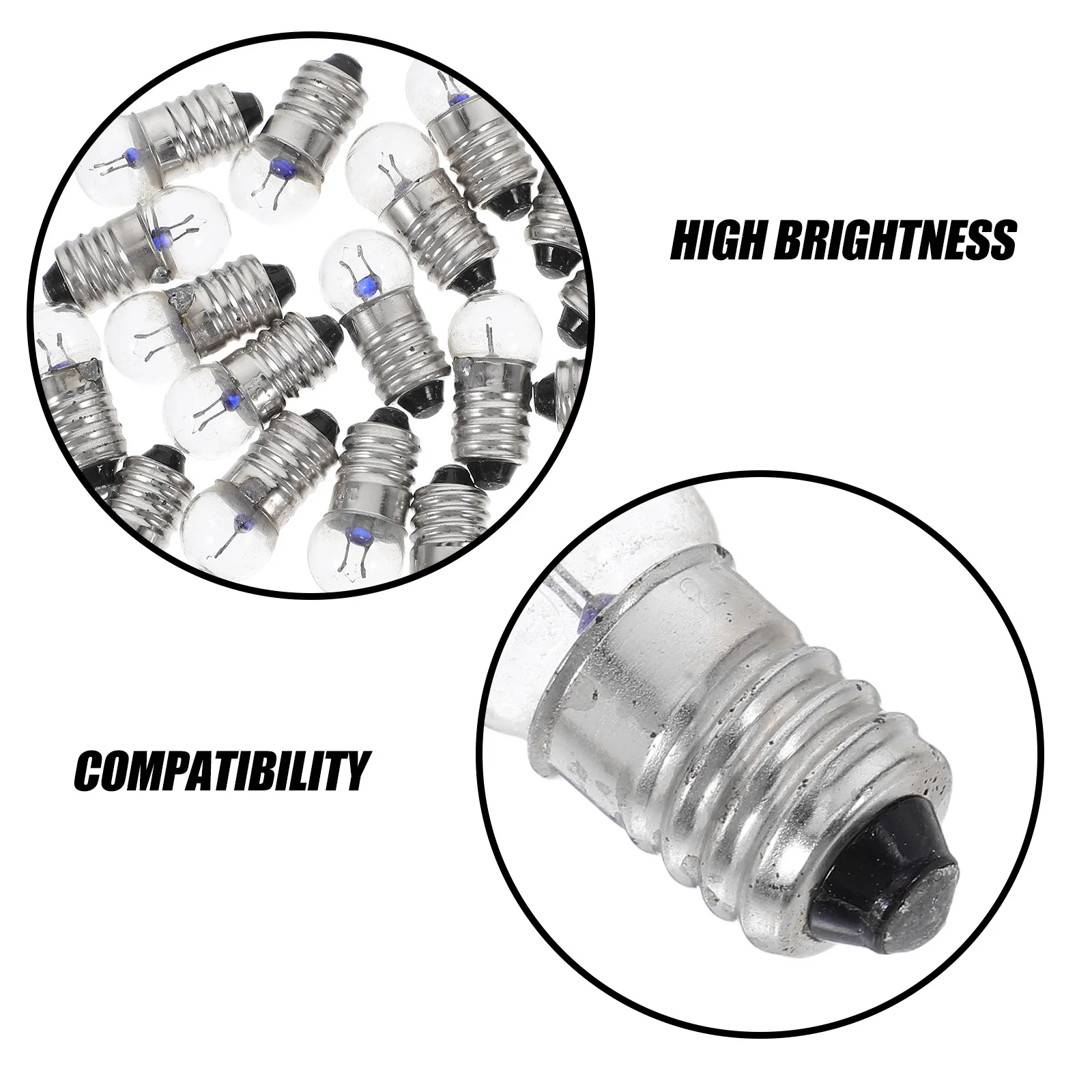 20Pcs Small Screw Base Flashlight Bulbs Replacement for Outdoor Experiment Lighting Accessories Mini Light Bulbs