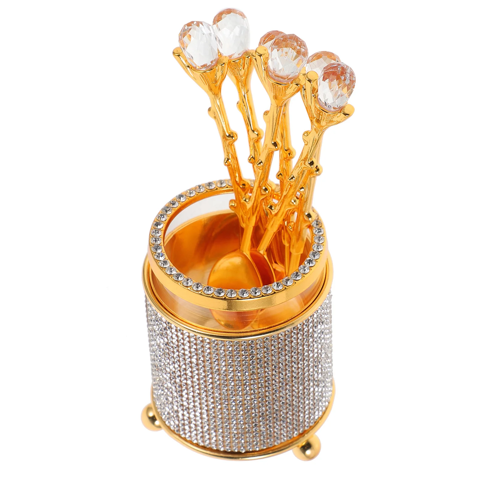 

1Set Coffee Spoon Barrel Set Zinc Alloy Iron Metal Coffee Spoons Long Handle Household Kitchen Dessert Mixing Stirring