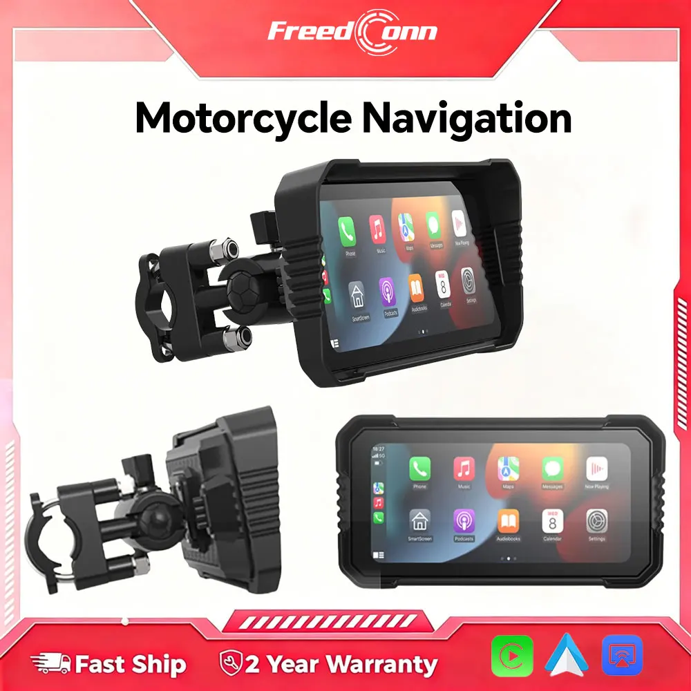 

Freedconn 6.25" Motorcycle Carplay Android Auto Portable Motor Display Screen Navigation GPS WiFi MOTO Waterproof