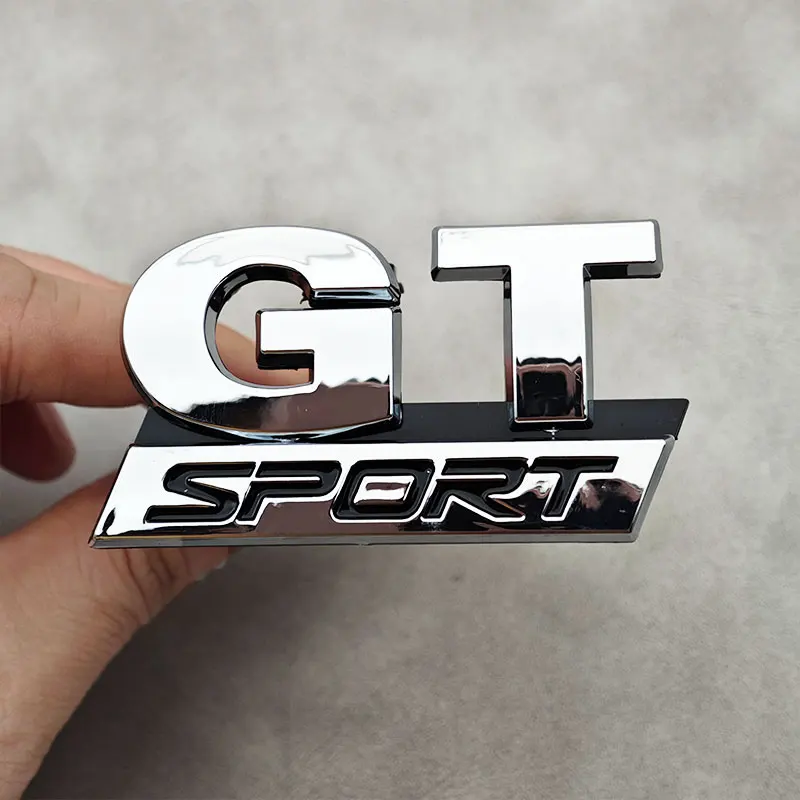 3D ABS Chrome GT Sport Logo Emblem شارة الشبكة الأمامية للسيارة لملحقات Volkswagen الخارجية