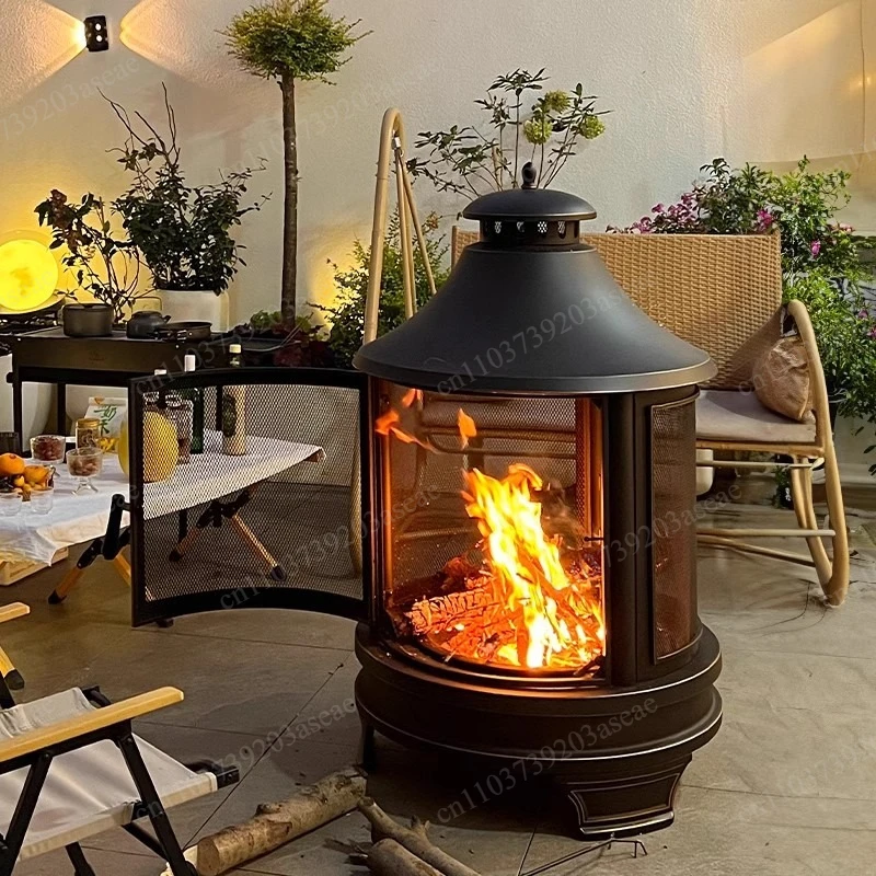 Outdoor heating stove, garden firewood, courtyard heater, home stove for gathering around the stove for tea brewing