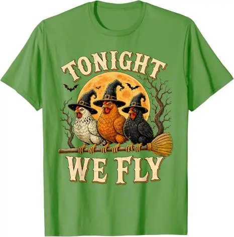 Heute Nacht fliegen wir, lustiges Hühner-T-Shirt, gruselige Saison, Bauernhof, Halloween-T-Shirt, Y2k-Humor, Bauern-Halloween-Partykleidung, grafische Bekleidung, Geschenke – Detail 8