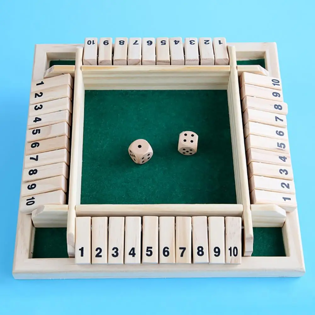 Shut Box Game Shut Box Wooden Board Game for 4 Players Educational Math Dice Game Family Night Classic Tabletop for Kids Adults