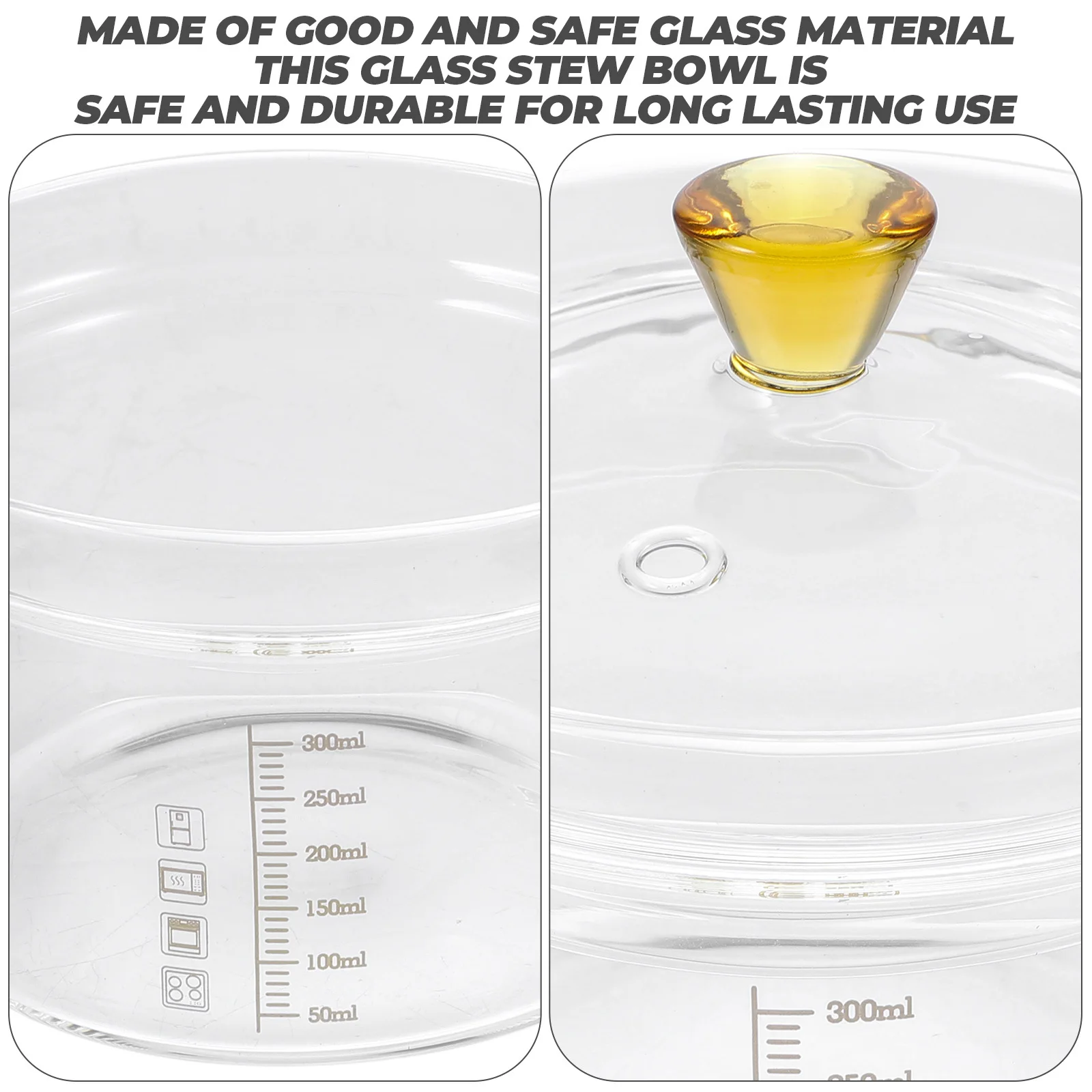 

Glass Steaming Bowl Lid Included 450ml Heat Resistant Small Soup Pot Household Stew Container Steam Bowl Glass Steam Pot