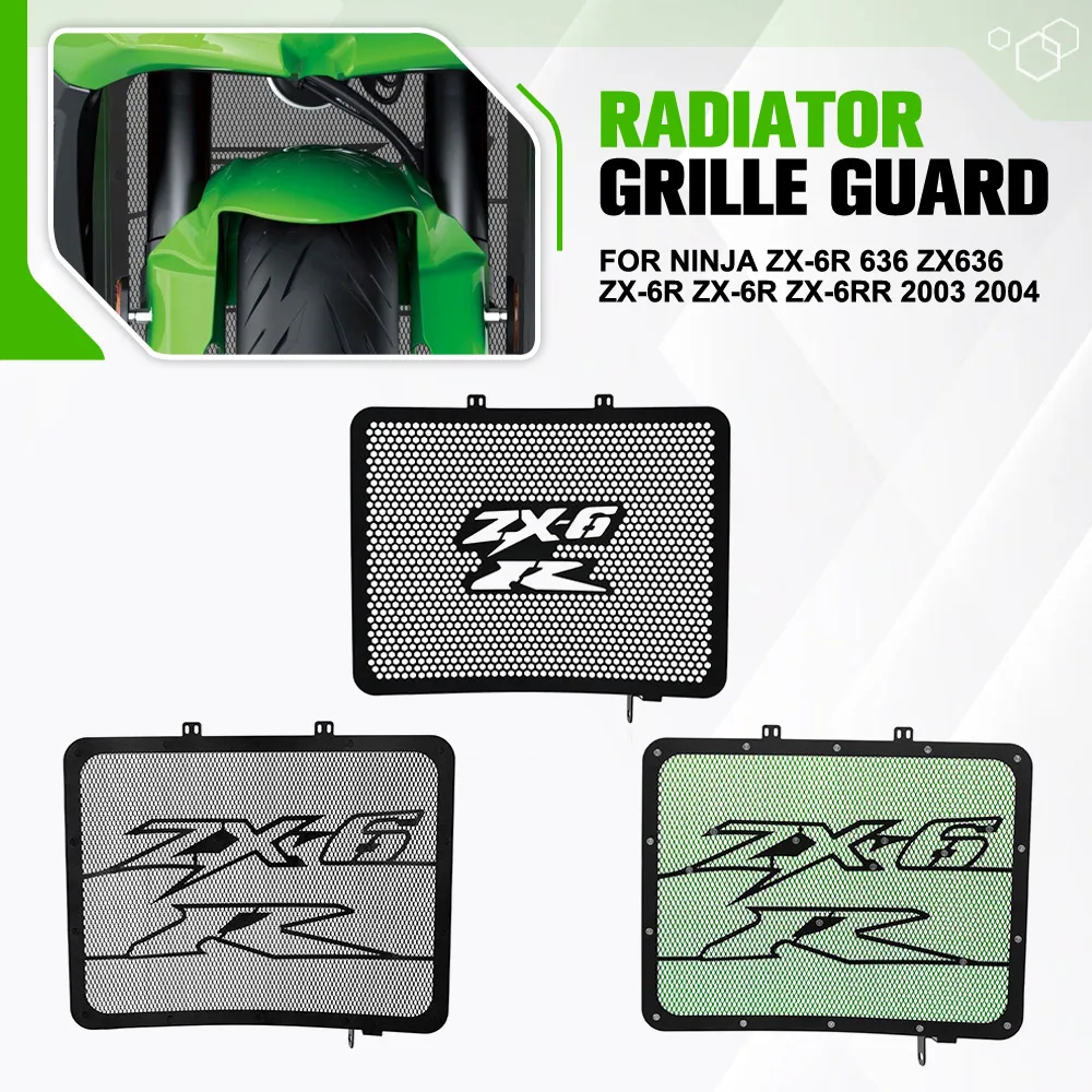 

Fit For Kawasaki Ninja ZX-6R 636 ZX636 ZX-6R Accessories Motorcycle Radiator Grille Guard Cover Protector ZX-6R ZX-6RR 2003 2004