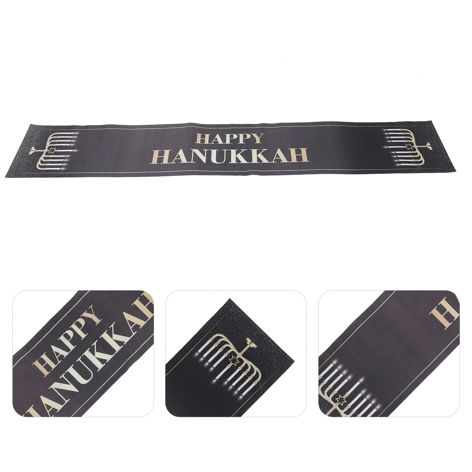 

Happy Hanukkah Table Runner for Dining Table Decoration Festival Home Decor Creative Holiday Tablecloth Party Scene Layout