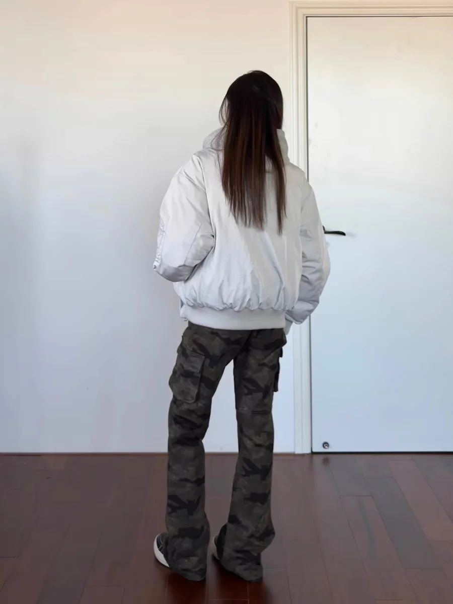 

American Sle Deconstructed Arc Flight Cotton Jaet ex Boxy Loose Winter Warm Cotton Outerwear Coat for Teens