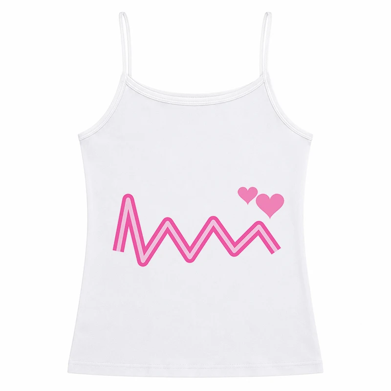 Y2K Aesthetic Vintage Sleeveless Sexy Crop Tops Printed Sling Strap Graphics Casual Slim Fit Goth Fashion Baby Tees Streetwear