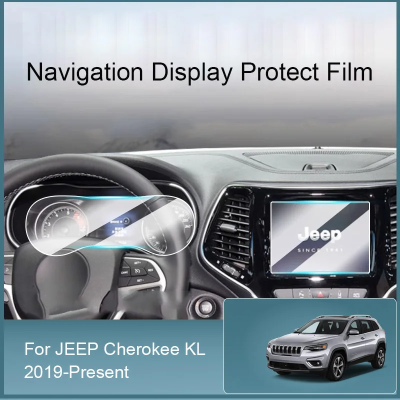 For JEEP Cherokee KL 2019-2024 Car GPS Navigation Screen Protect Tempered Film Auto Dashboard Display TPU Sticker Accessories