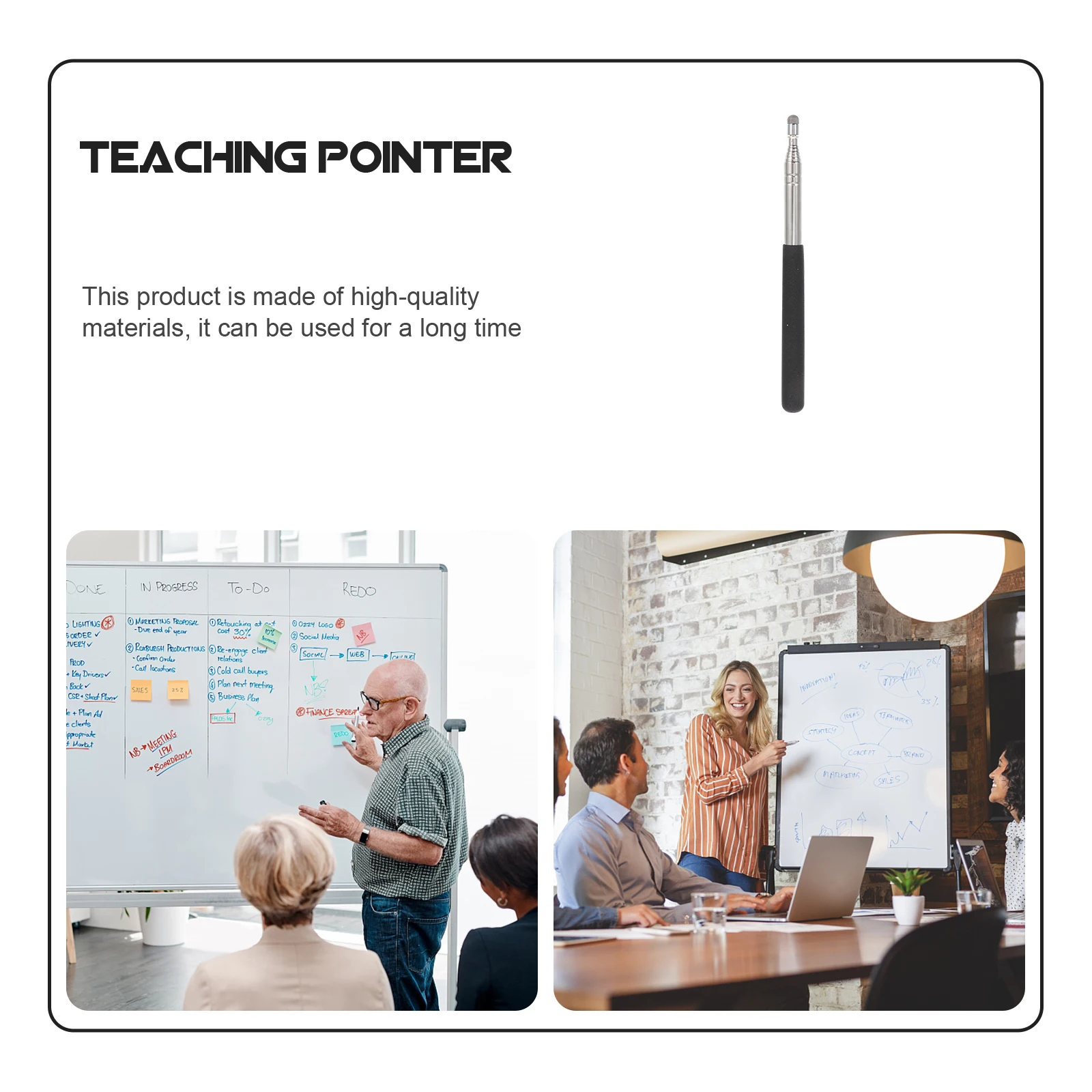 

Stainless Steel Touch Screen Pointer Retractable Whiteboard Pointer For Teaching Non-S Handle Classroom Supply Teachers Tool