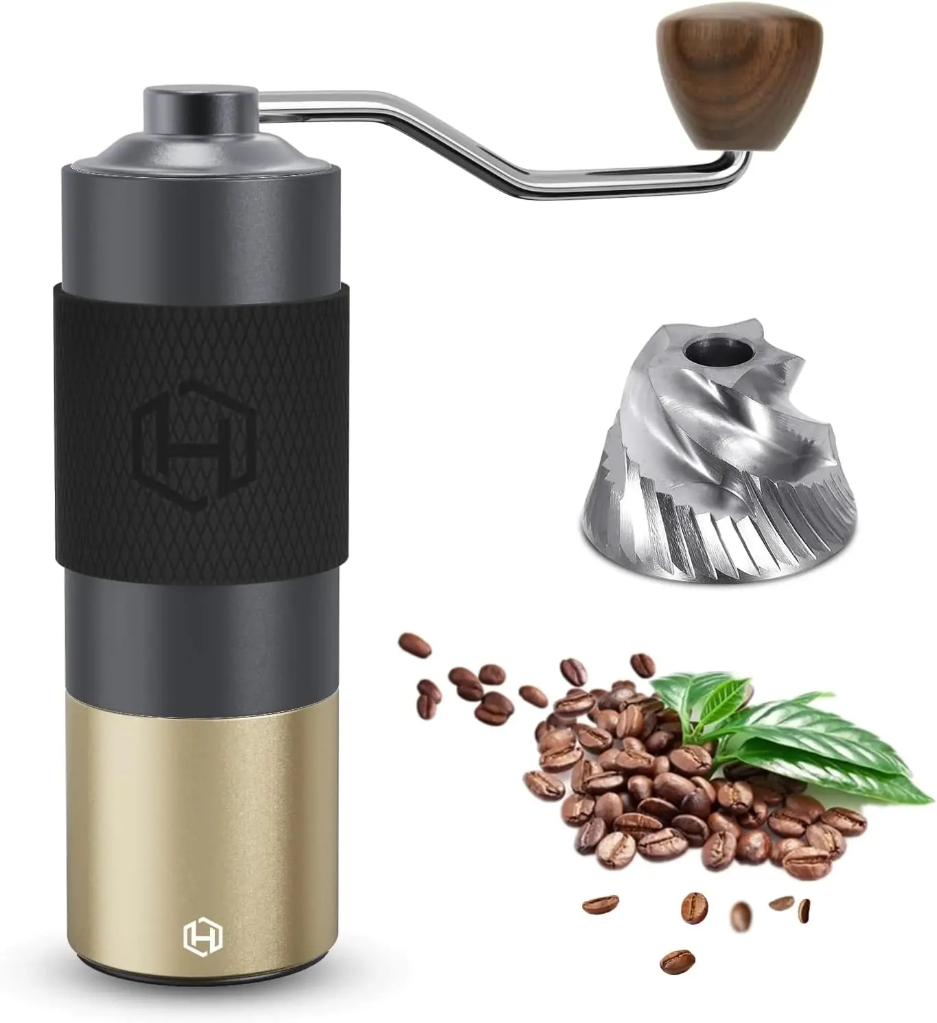 

Manual Coffee Grinder - Hand with Adjustable Conical Stainless Steel Burr Mill, Capacity 30g Portable Mill Faster Grindin