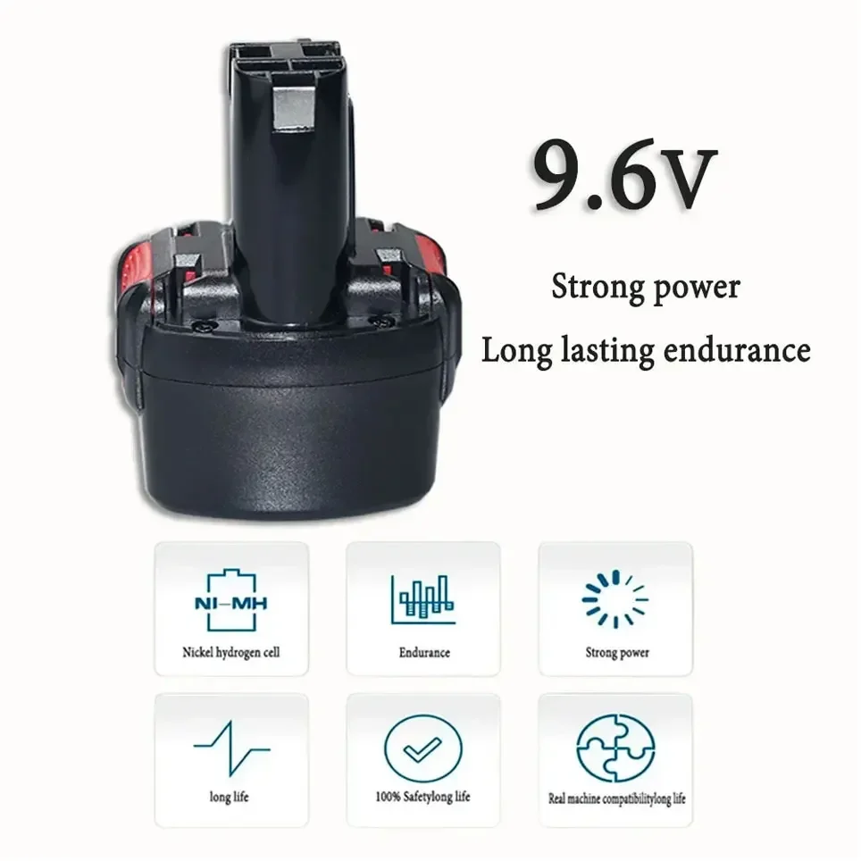 9.6V 6800mAh Ni-MH Rechargeable Battery For Bosch PSR 960 BH984 BAT048 BAT119 L50 Power Tools Replace Battery