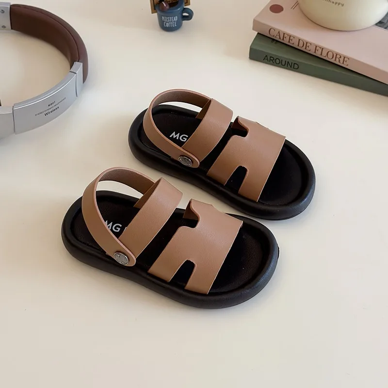 Children's Casual Sandals 1-6 Years Old Summer Brown Boys Girls Beach Shoes White Soft Bottom Non-slip Kid Baby Sandals Slippers