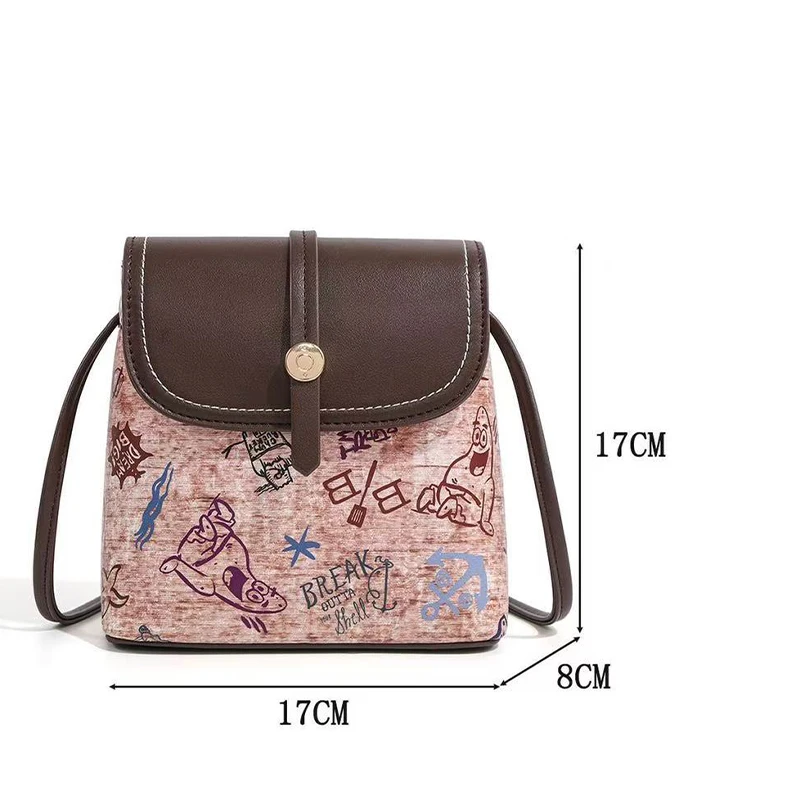 SpongeBob SquarePants Female Cute Commuter Anime Cartoon Cute Large Capacity Single Shoulder Crossbody Bag Girls Birthday Gifts