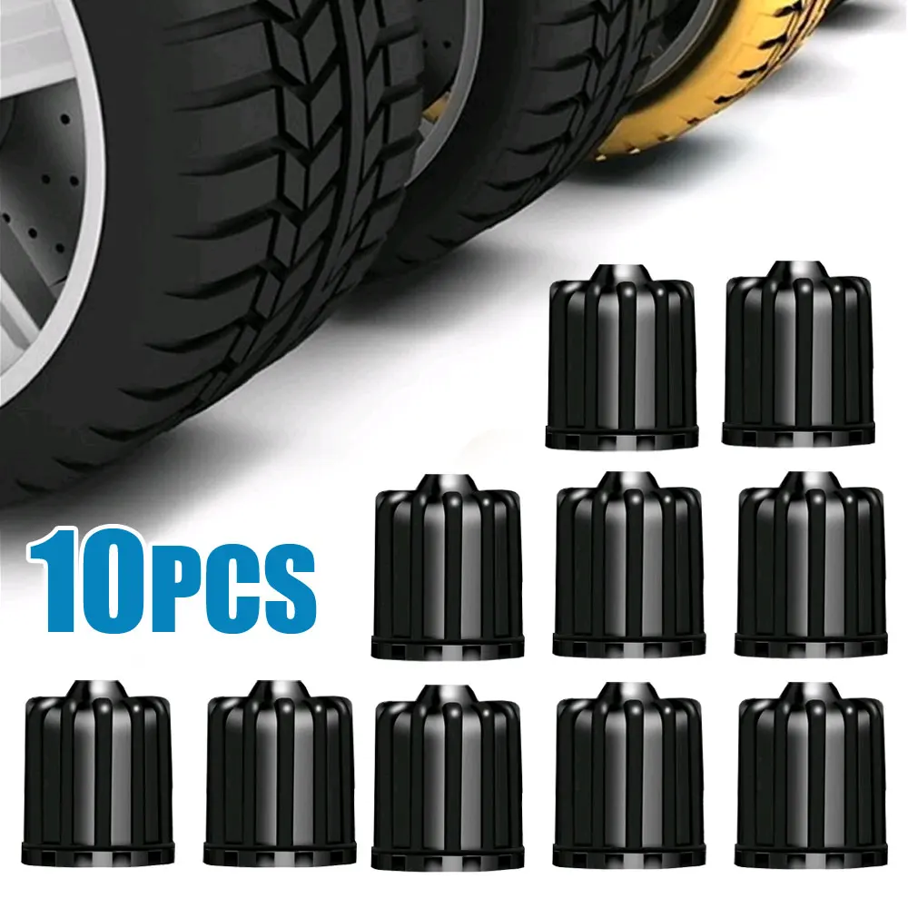 10Pcs TPMS Tire Valve Caps with Rubber Seal Plastic Wheel Caps Covers for TPMS Wear Parts Nipple Caps Car Tyre Accessories